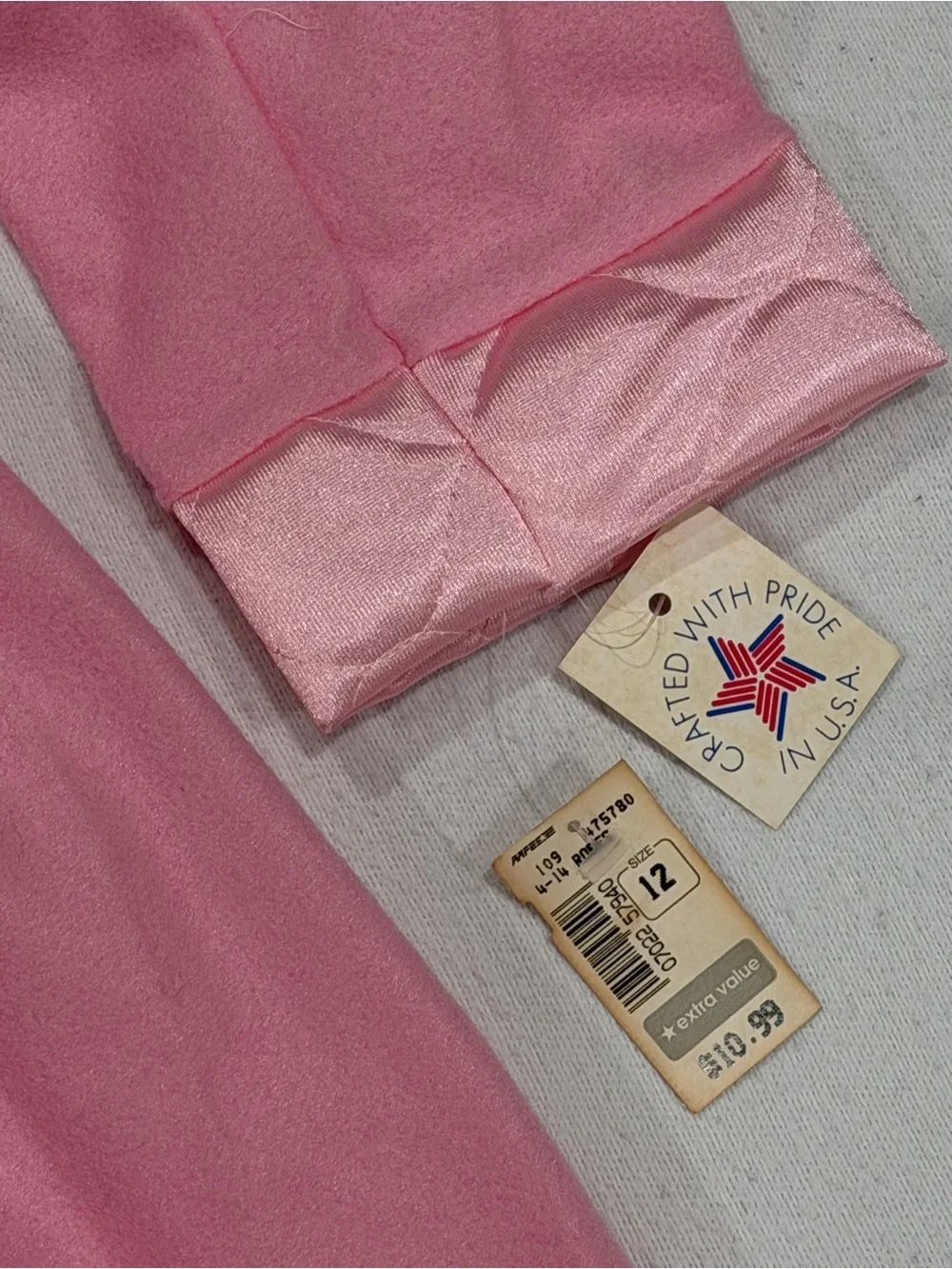 1990s Vintage Jackie's Girls Fleece Robe Satin Girls Sz 12 USA 90s Deadstock